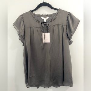 LC Lauren Conrad Ruffle V-neck Top
